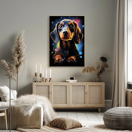 Colorful Canine Portrait Poster