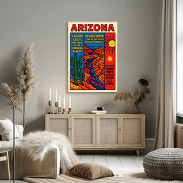 Arizona Saguaro and Grand Canyon Celebration Poster