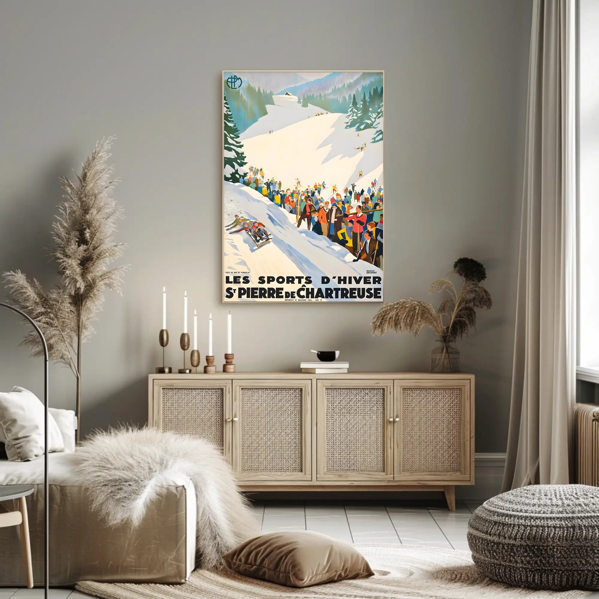 Winter Sports at St. Pierre de Chartreuse Poster PosterGoat