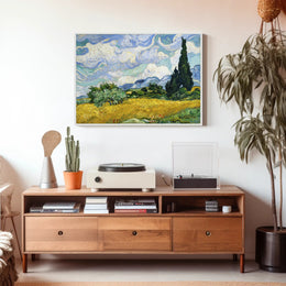 Wheat Field with Cypresses Poster