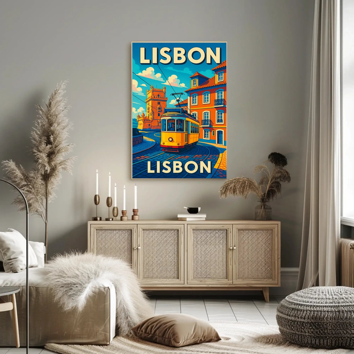 Lisbon Vintage Travel Vintage Poster