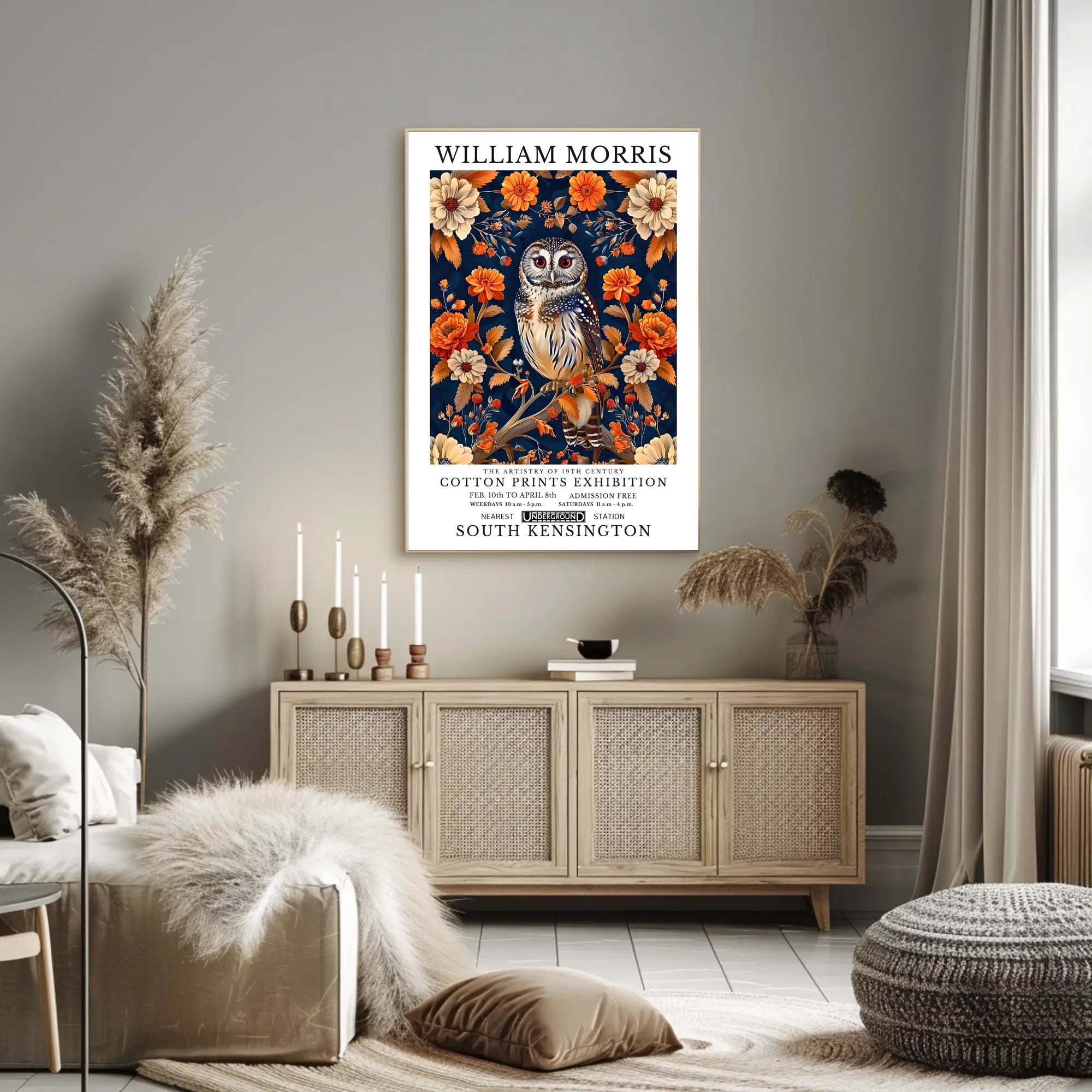William Morris Art Exhibition Vintage Artistic Poster