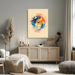 Vibrant Futuristic Cityscape Art Poster
