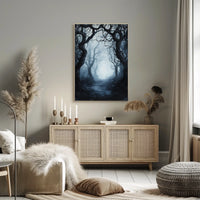 Mysterious and Eerie Forest Scene Artistic Poster