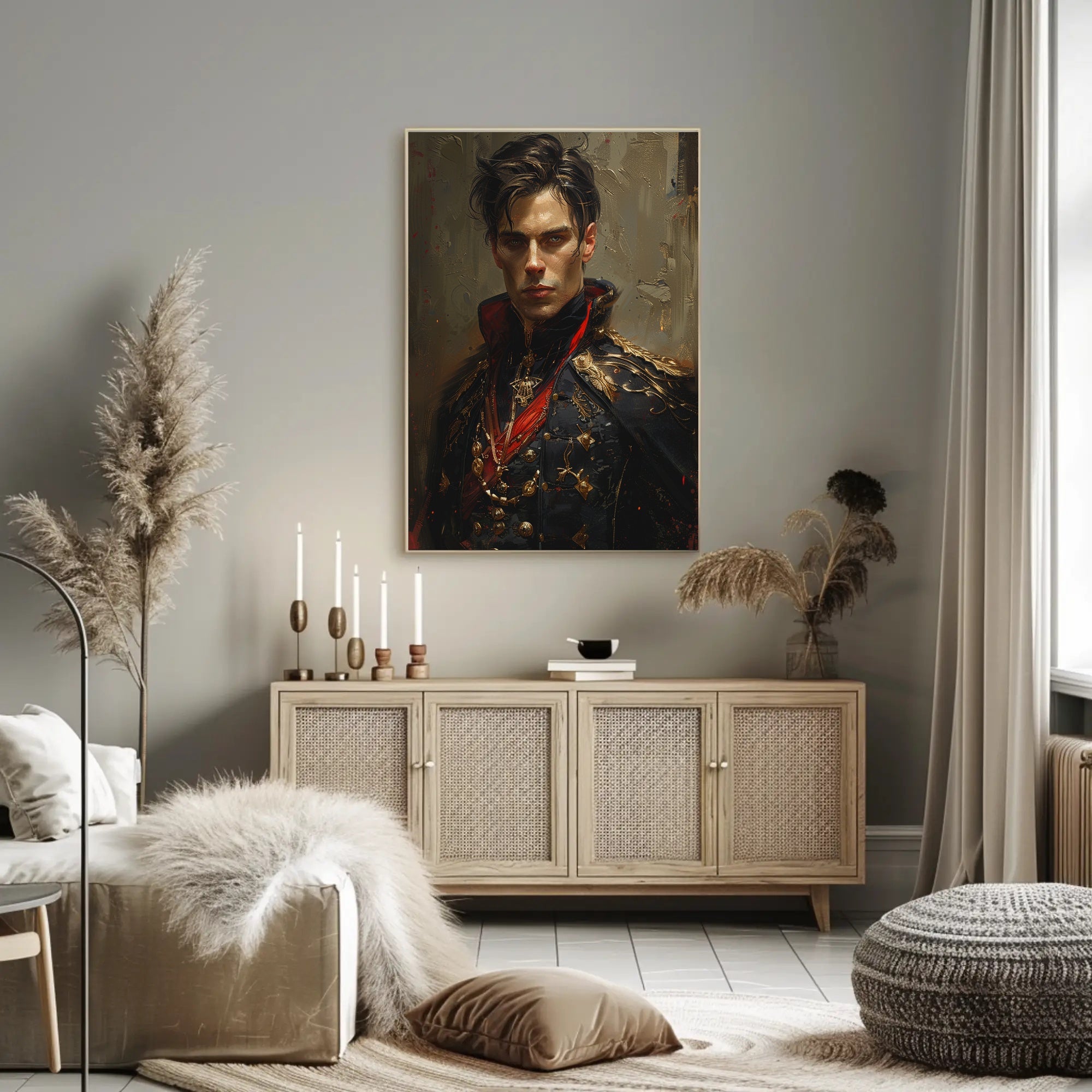 Regal Warrior Portrait Art Print for Home Decor PosterGoat