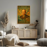 Dwight Eisenhower Patriotic Leadership Retro Vintage Poster