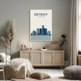 Detroit Skyline Poster PosterGoat