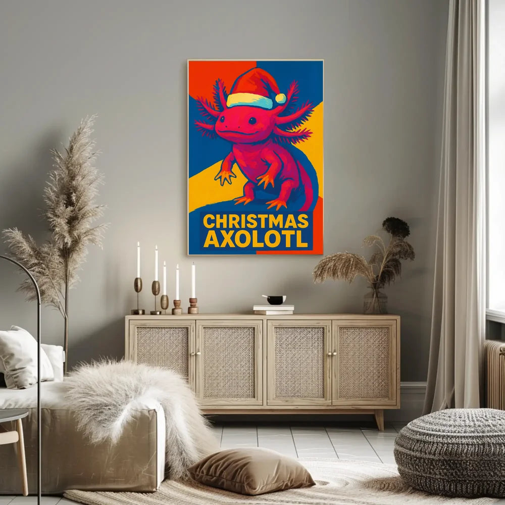 Christmas Axolotl Poster for Animal Lovers