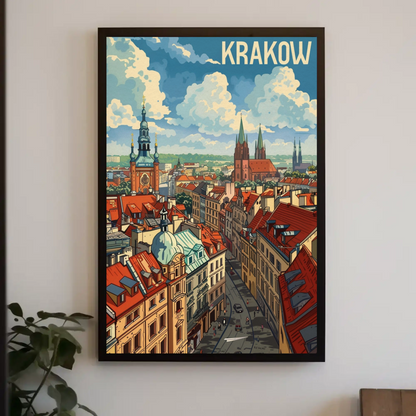 Historic Rooftops Of Krakow Poland Travel Poster