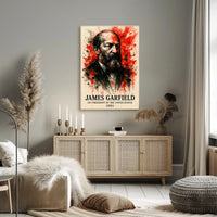 James Garfield Dramatic Watercolor Historical or Presidential Poster