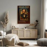 Abraham Lincoln Inspirational Vintage Art Historical or Presidential Poster