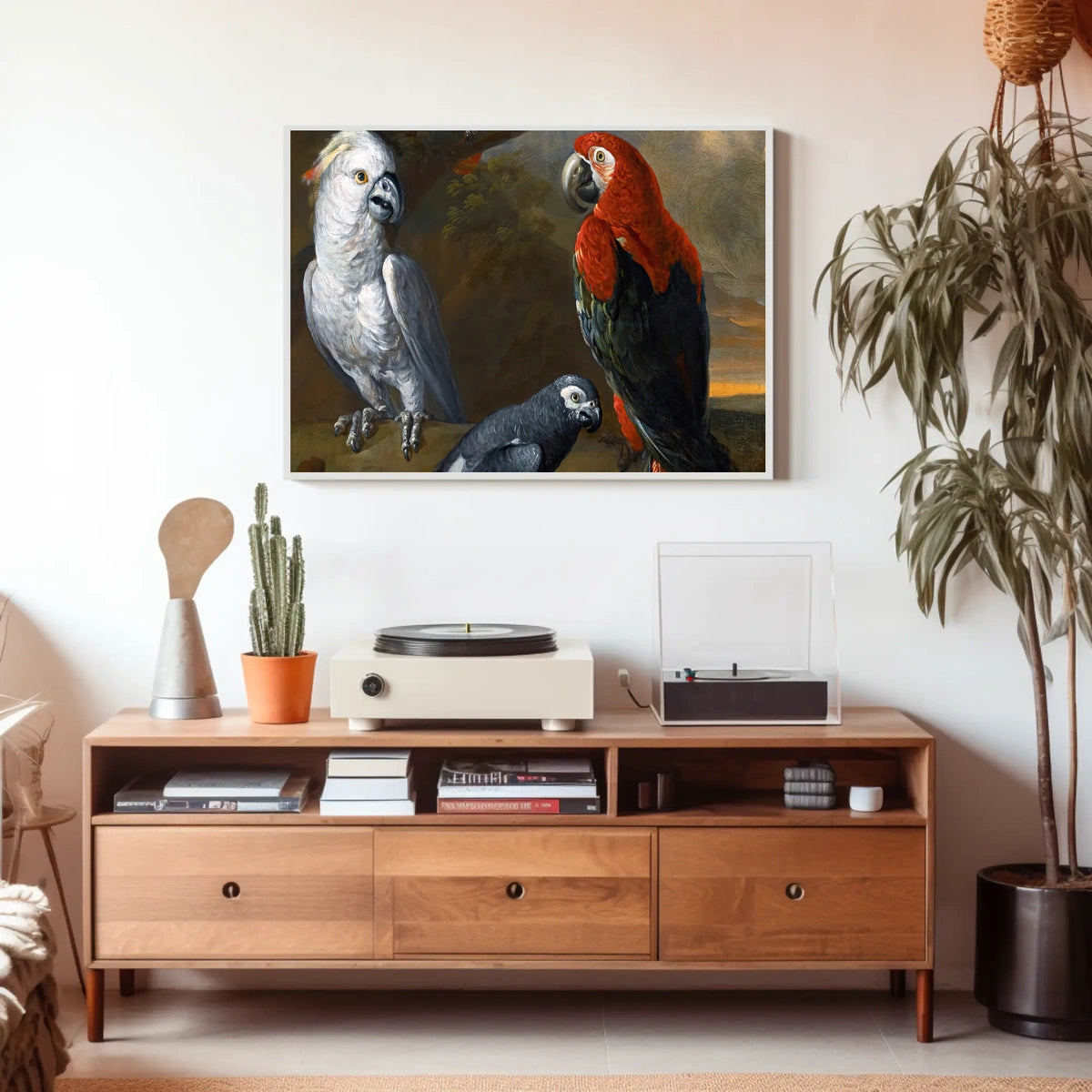 Exotic Parrots in Jungle Wildlife Animal Poster