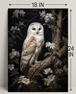 Owl Among Blossoms Poster PosterGoat