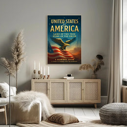 Patriotic Bald Eagle Americana Poster - Cultural or Heritage Poster PosterGoat