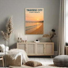 Traverse City Beach Sunset Poster