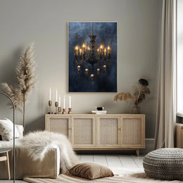 Gothic Chandelier Of Skulls Poster