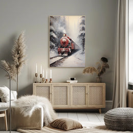 Winter Train Journey Poster
