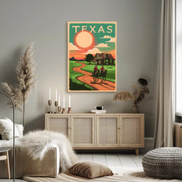 Texas Sunset Ride Poster