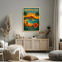 Hawaiian Paradise Vintage Travel Poster Discover Adventure