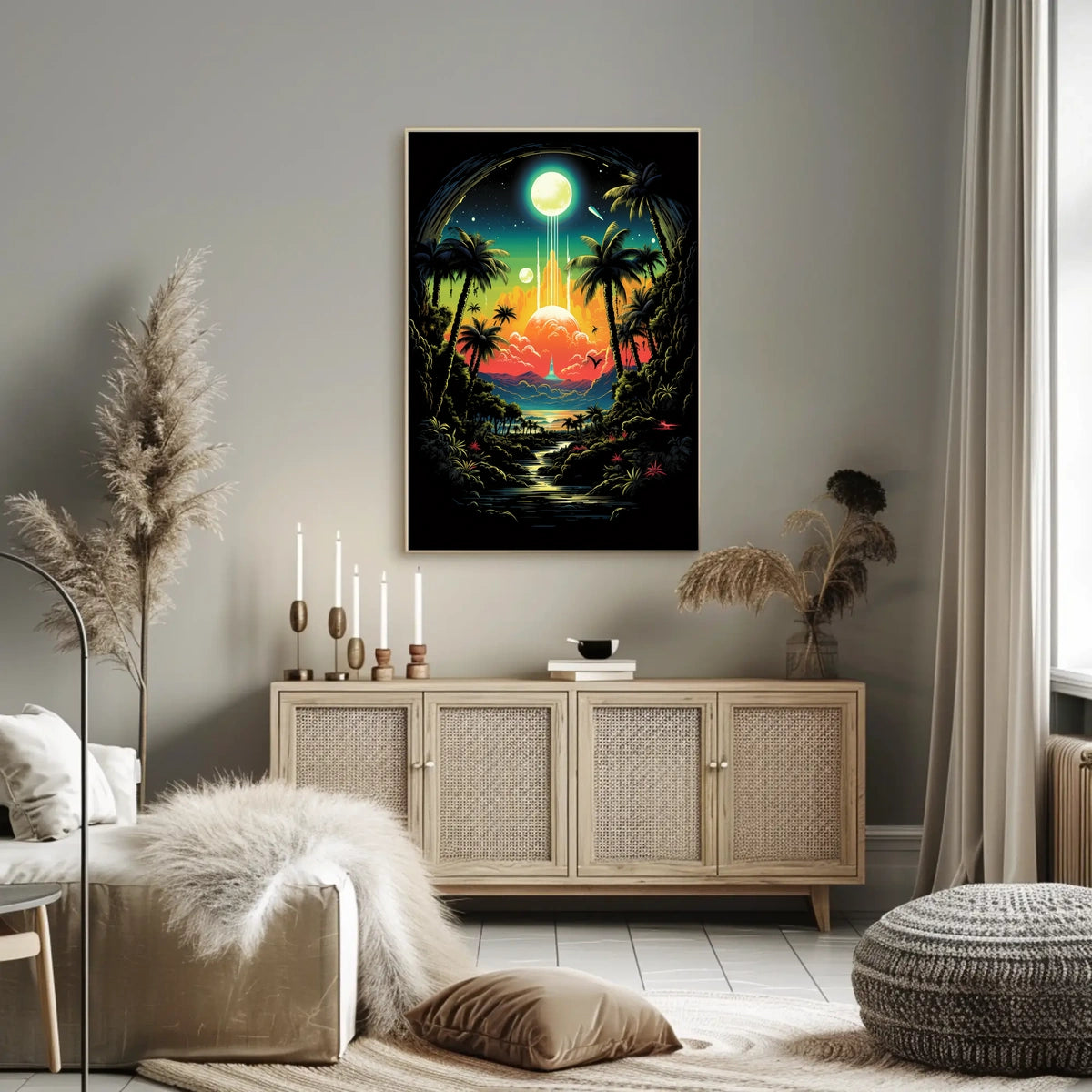 Surreal Cosmic Jungle Landscape Poster Art