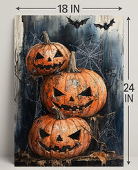 Haunted Halloween Pumpkins Poster