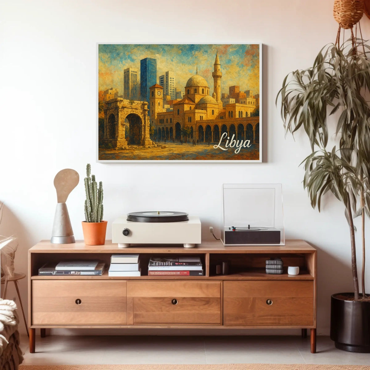 Libya Heritage Modernity Travel Realism Poster