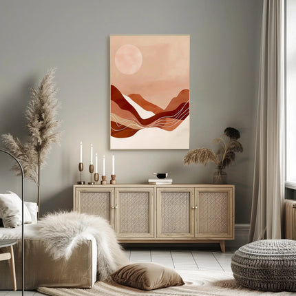 Abstract Minimalist Landscape: Serene Earth Tones Artistic Poster