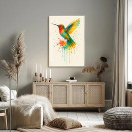 Vibrant Hummingbird Splash Poster