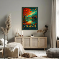 Vermont Autumn Landscape Wall Art Print