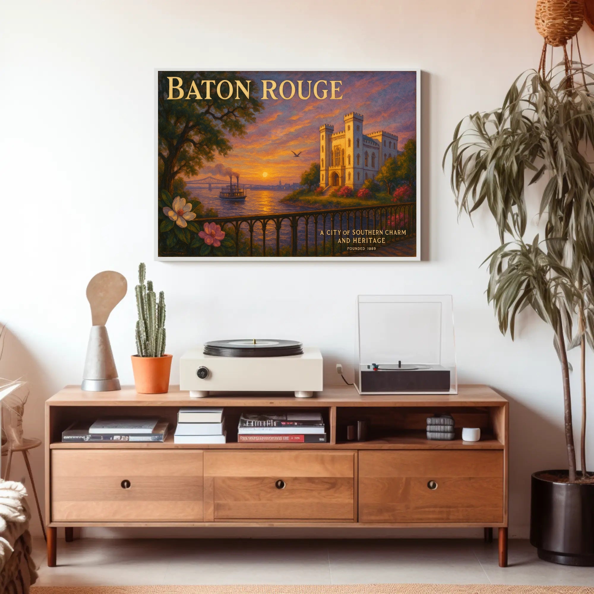 Baton Rouge Southern Charm Travel Poster