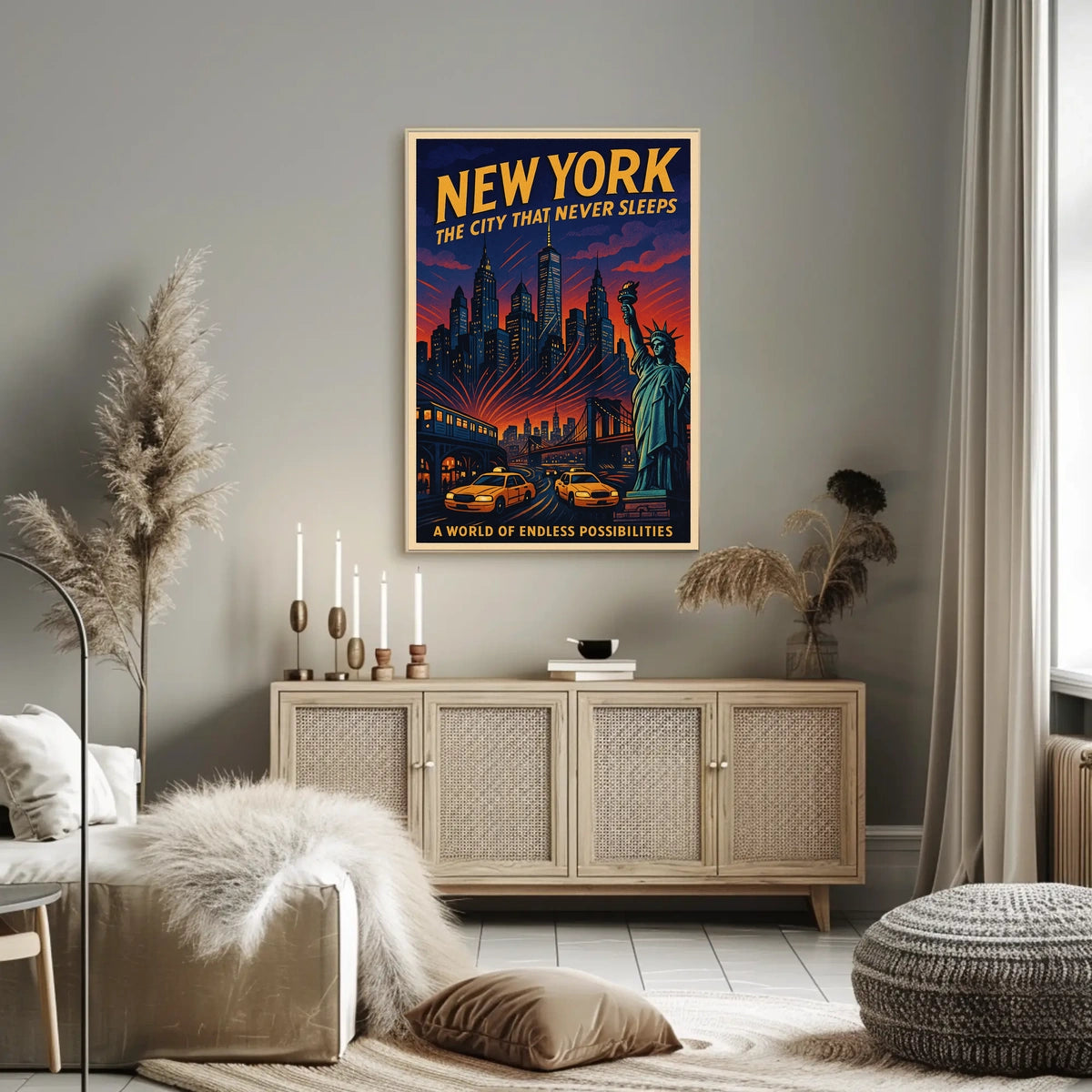 New York City Poster Vintage Travel Urban Wall Art