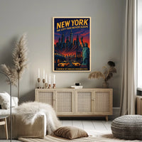 New York City Poster Vintage Travel Urban Wall Art
