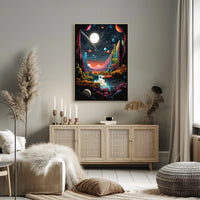 Cosmic Dreamscape: Vibrant Futuristic Sci-Fi Poster