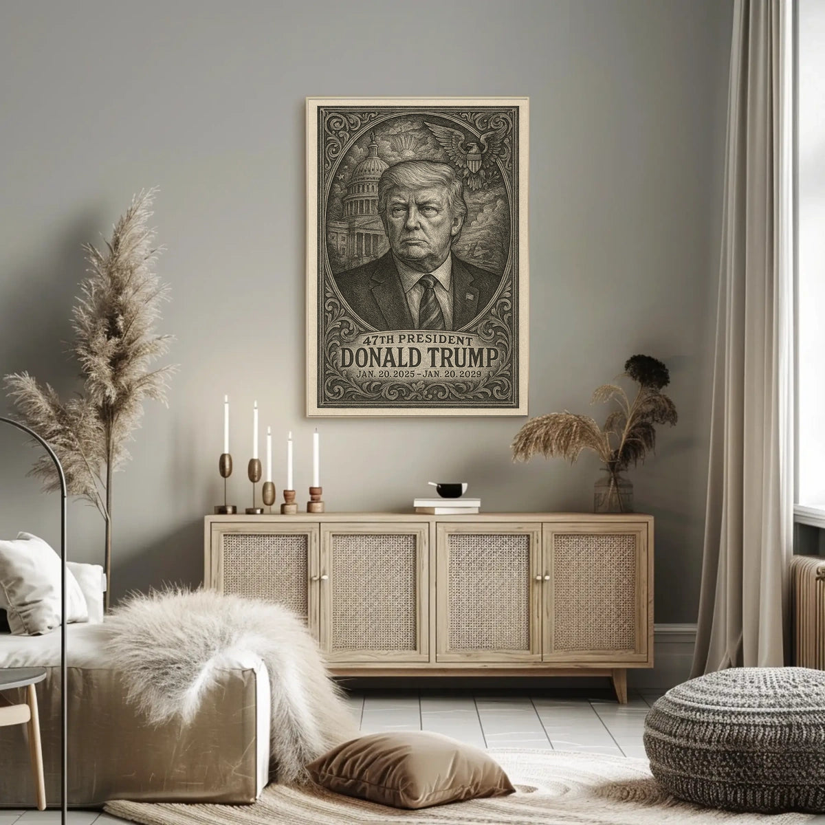 Donald Trump 47th President Photo Realism Wall Poster