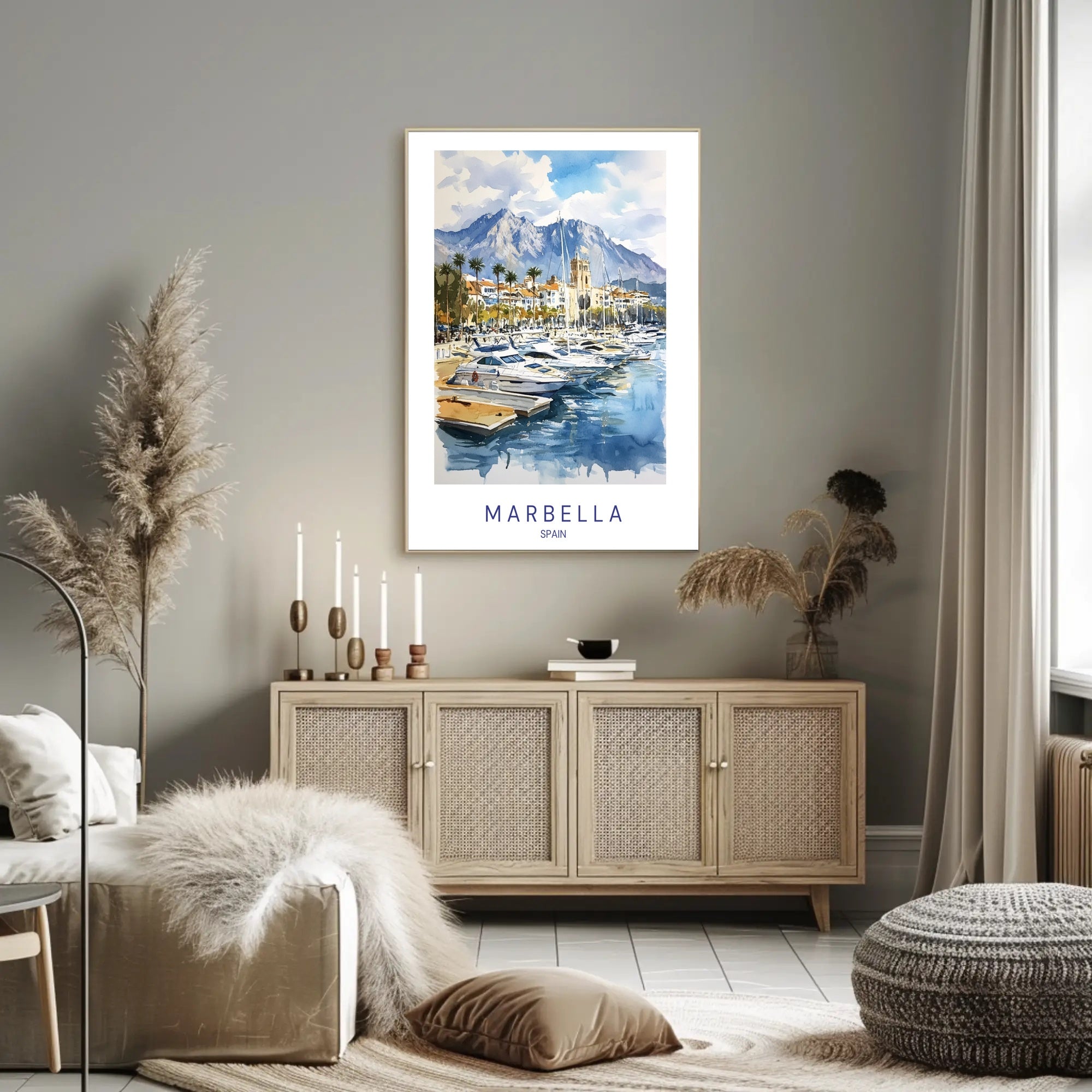 Marbella Harbor Poster PosterGoat