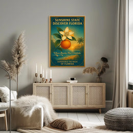Florida Sunshine State Travel Poster Vintage Print