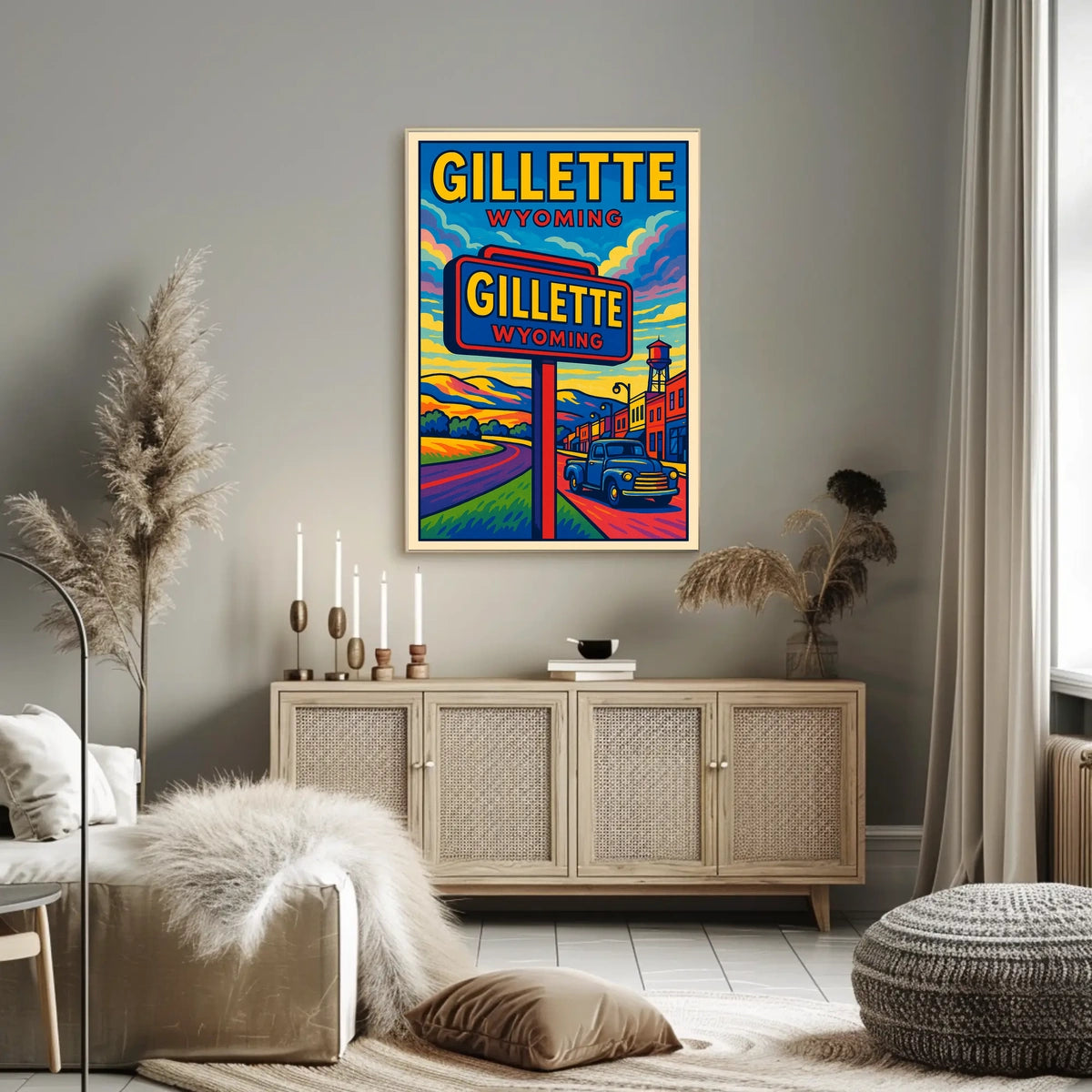 Gillette, Wyoming Vibrant Landscape Poster