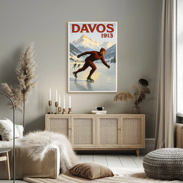 Davos 1913 Ice Skating Poster