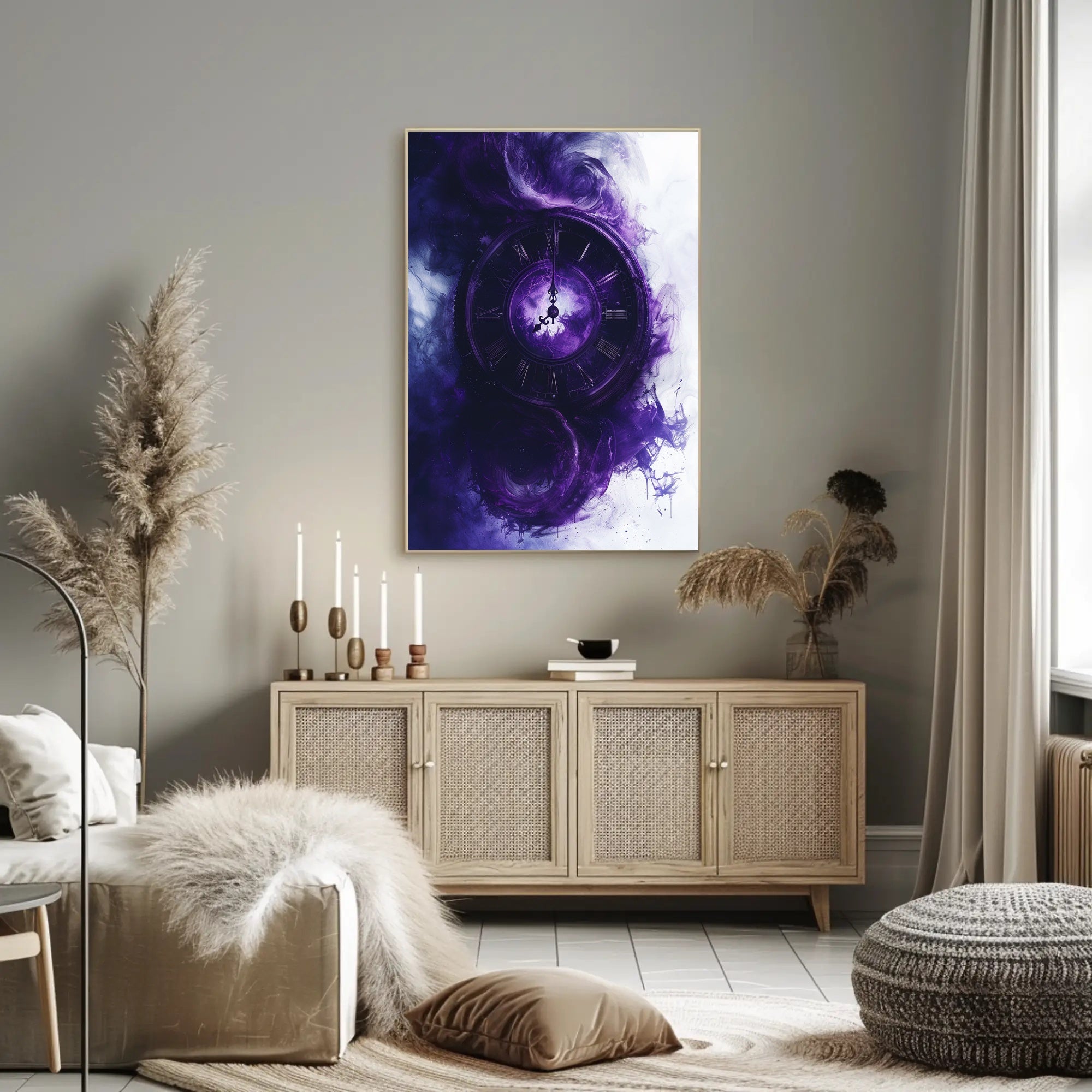 Mystical Clock in Ethereal Clouds Fantasy or Mythology Poster PosterGoat