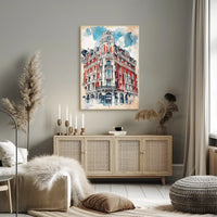 Latvia Art Nouveau District Riga Poster