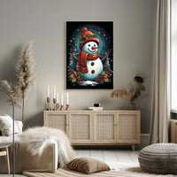 Festive Snowman In Winter Wonderland Poster