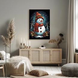 Festive Snowman In Winter Wonderland Poster