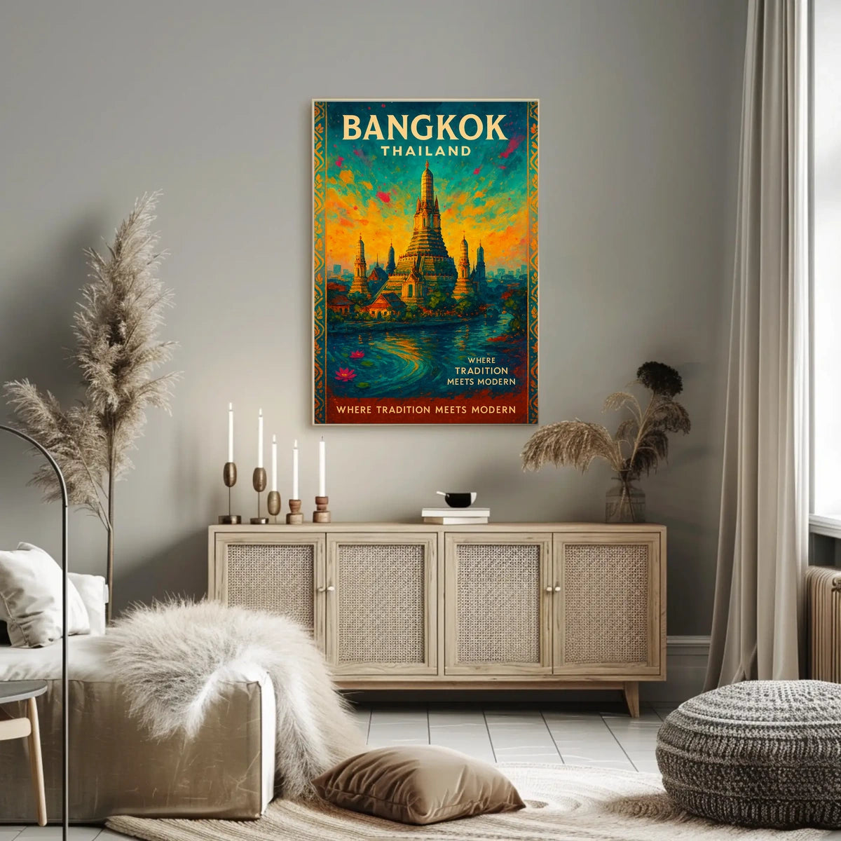 Bangkok Poster Fusion Of Heritage And Innovation Home Decor