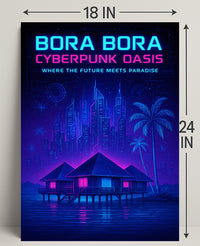 Bora Bora Cyberpunk Oasis Poster PosterGoat