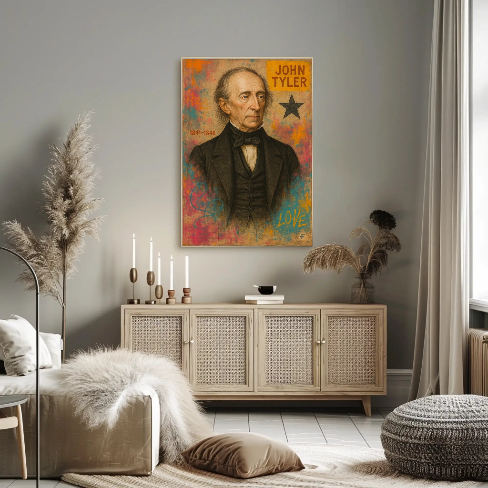 John Tyler Presidential Portrait Modern Art Poster