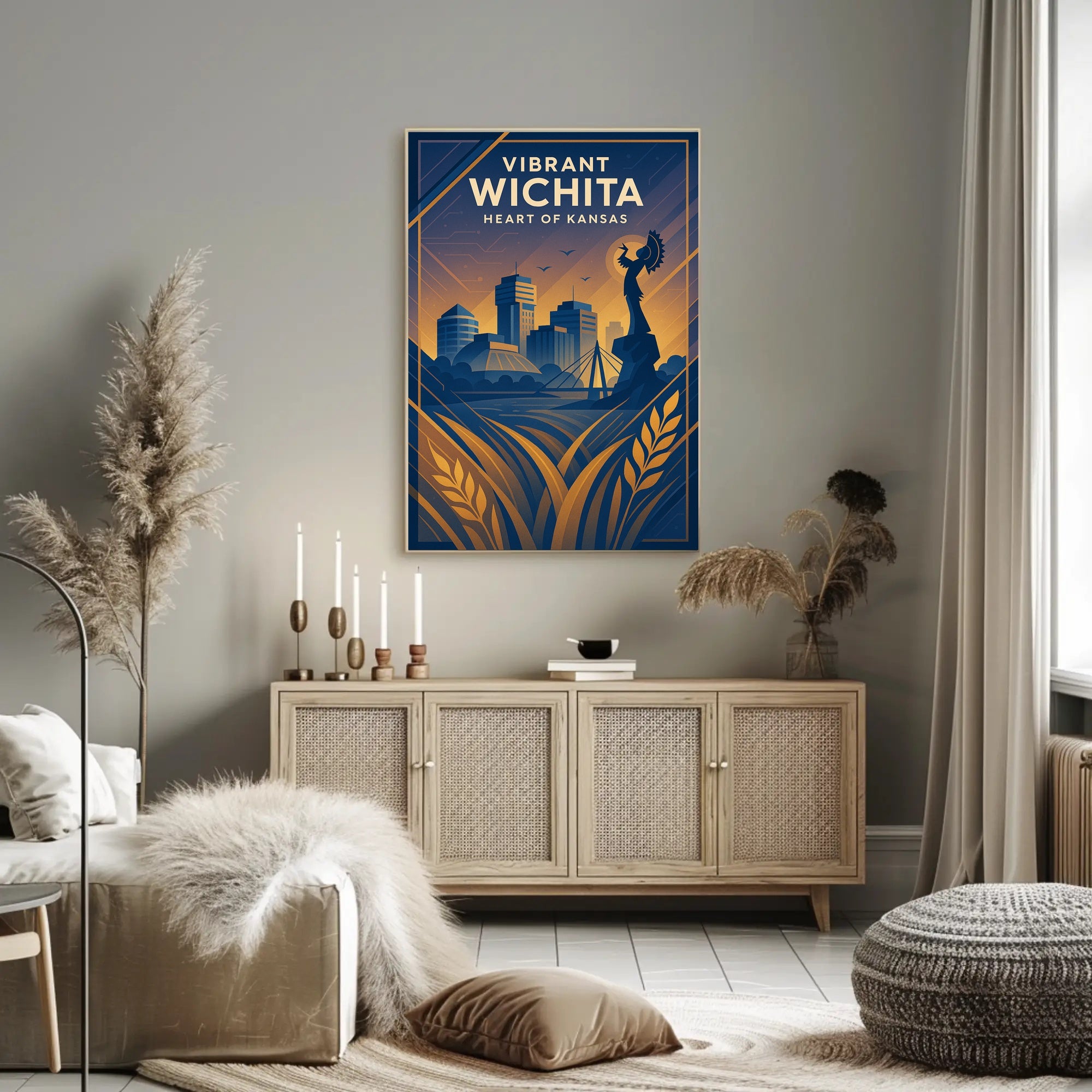 Vibrant Wichita Modern Cityscape: Urban or Cityscape Poster PosterGoat