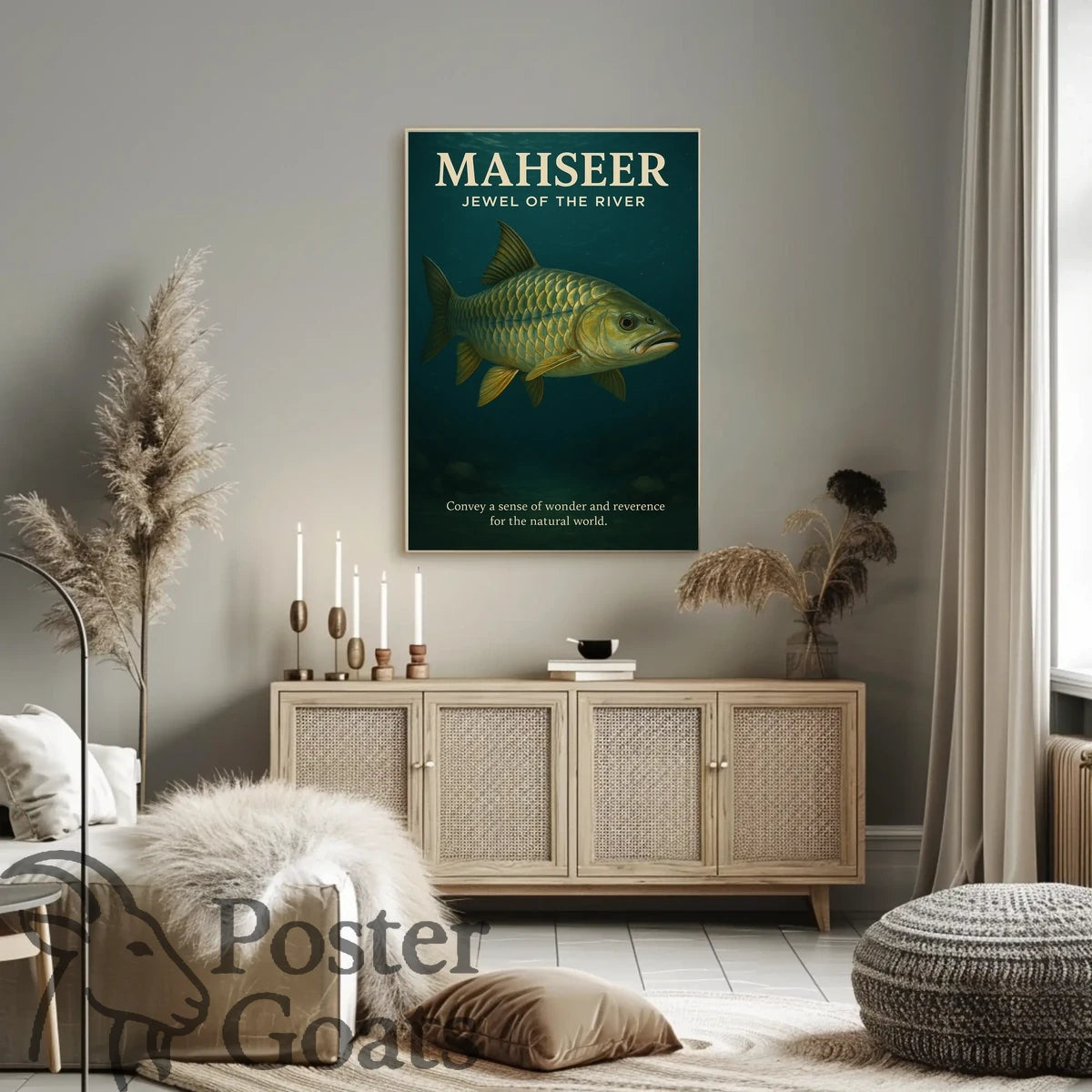 MAHSEER Fish Photorealistic Animal Poster
