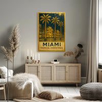 Miami Tropical Christmas Poster