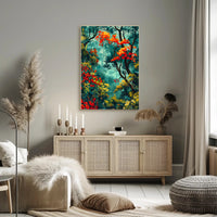 Vibrant Forest Scene William Morris Art Poster