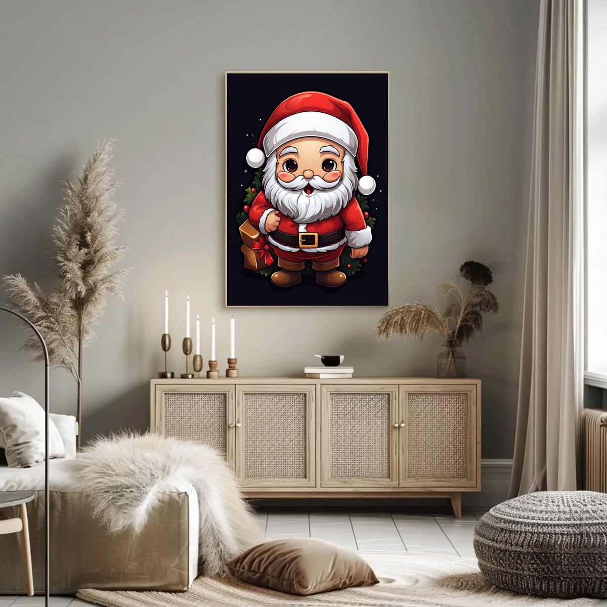 Santa Claus Cartoon Poster: Festive Holiday Cheer